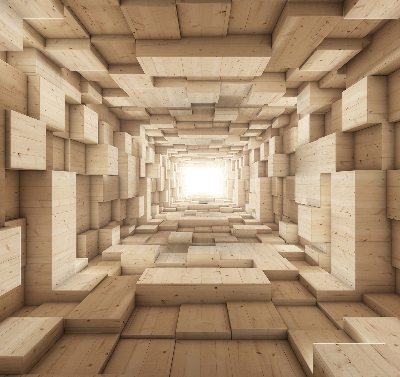 Store enrouleur occultant en bois 3D