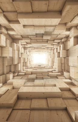 Store enrouleur occultant en bois 3D