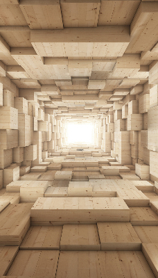 Store enrouleur occultant en bois 3D