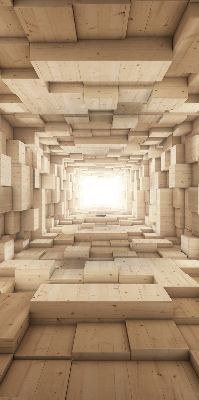 Store enrouleur occultant en bois 3D
