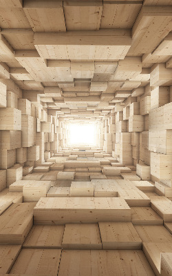 Store enrouleur occultant en bois 3D