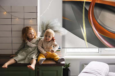 Store fenêtre intérieur avec motif de lignes orange