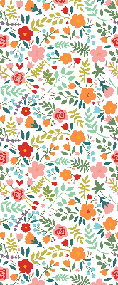 Store enrouleur occultant avec motif de fleurs peintes