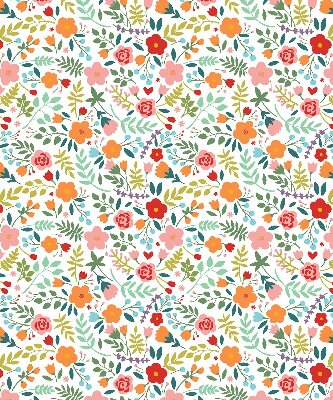 Store enrouleur occultant avec motif de fleurs peintes