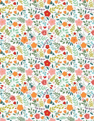Store enrouleur occultant avec motif de fleurs peintes