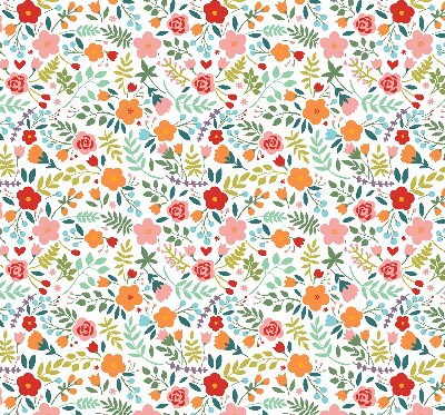 Store enrouleur occultant avec motif de fleurs peintes