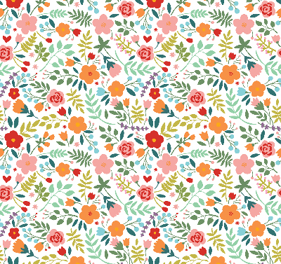 Store enrouleur occultant avec motif de fleurs peintes