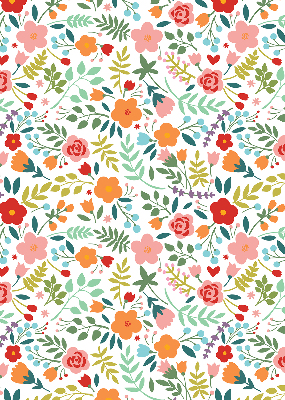Store enrouleur occultant avec motif de fleurs peintes