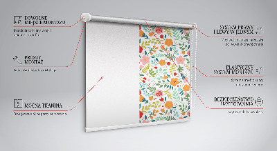 Store enrouleur occultant avec motif de fleurs peintes