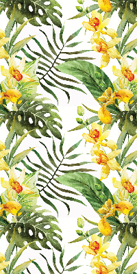 Store enrouleur occultant à motif de fleur jaune