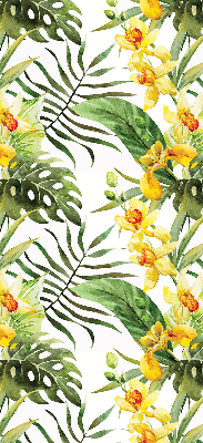 Store enrouleur occultant à motif de fleur jaune