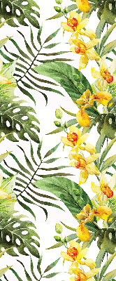 Store enrouleur occultant à motif de fleur jaune