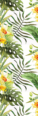 Store enrouleur occultant à motif de fleur jaune