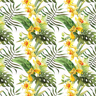 Store enrouleur occultant à motif de fleur jaune