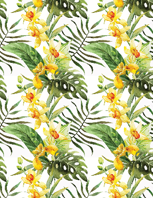 Store enrouleur occultant à motif de fleur jaune