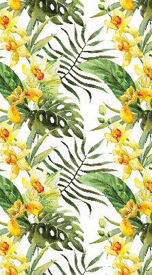 Store enrouleur occultant à motif de fleur jaune
