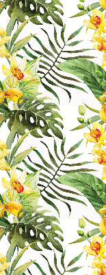 Store enrouleur occultant à motif de fleur jaune