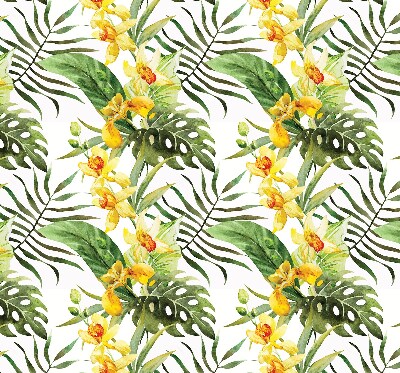Store enrouleur occultant à motif de fleur jaune
