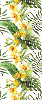 Store enrouleur occultant à motif de fleur jaune