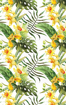 Store enrouleur occultant à motif de fleur jaune