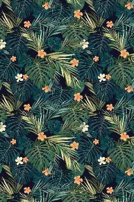 Store enrouleur occultant avec motif de feuilles et fleurs tropicales