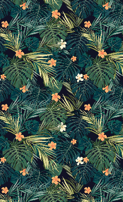 Store enrouleur occultant avec motif de feuilles et fleurs tropicales