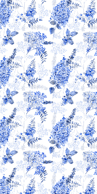Store occultant fenêtre à fleurs bleues