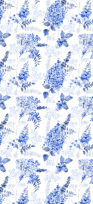 Store occultant fenêtre à fleurs bleues