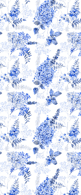 Store occultant fenêtre à fleurs bleues