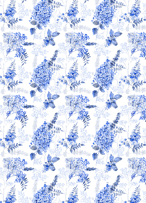Store occultant fenêtre à fleurs bleues