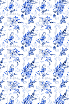 Store occultant fenêtre à fleurs bleues