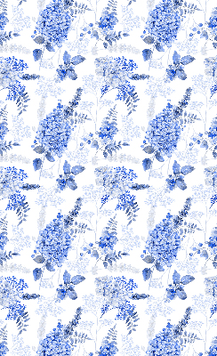 Store occultant fenêtre à fleurs bleues