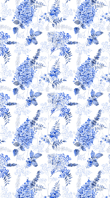 Store occultant fenêtre à fleurs bleues