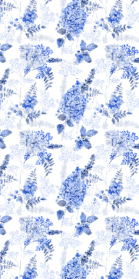 Store occultant fenêtre à fleurs bleues