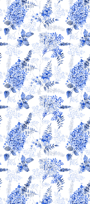 Store occultant fenêtre à fleurs bleues