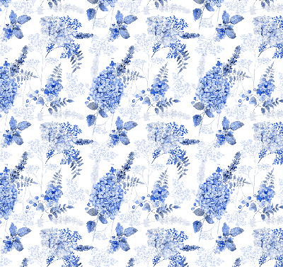 Store occultant fenêtre à fleurs bleues