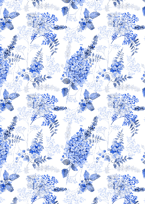 Store occultant fenêtre à fleurs bleues