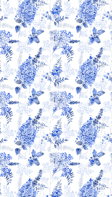 Store occultant fenêtre à fleurs bleues