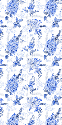 Store occultant fenêtre à fleurs bleues