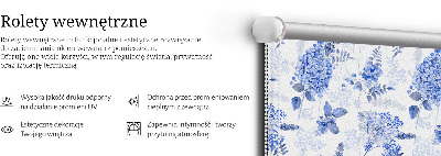 Store occultant fenêtre à fleurs bleues