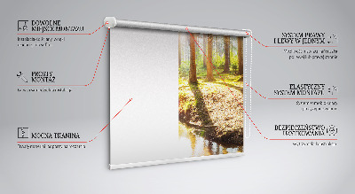 Store occultant fenêtre le soleil qui brille à travers les arbres