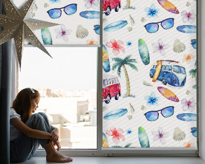 Store fenêtre intérieur pour voitures et palmiers à Hawaï