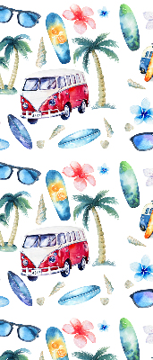 Store fenêtre intérieur pour voitures et palmiers à Hawaï