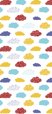 Store enrouleur occultant avec motif de nuages colorés