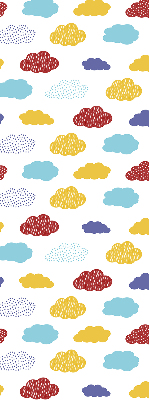 Store enrouleur occultant avec motif de nuages colorés