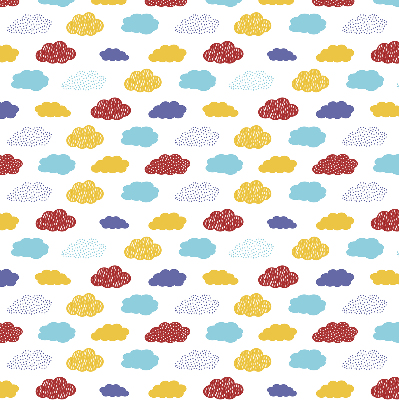 Store enrouleur occultant avec motif de nuages colorés