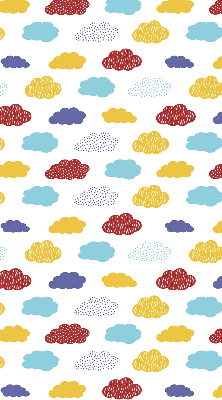 Store enrouleur occultant avec motif de nuages colorés