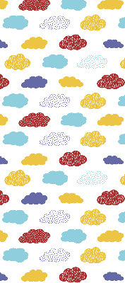 Store enrouleur occultant avec motif de nuages colorés
