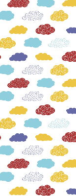 Store enrouleur occultant avec motif de nuages colorés