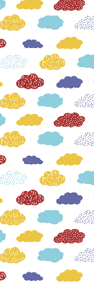 Store enrouleur occultant avec motif de nuages colorés